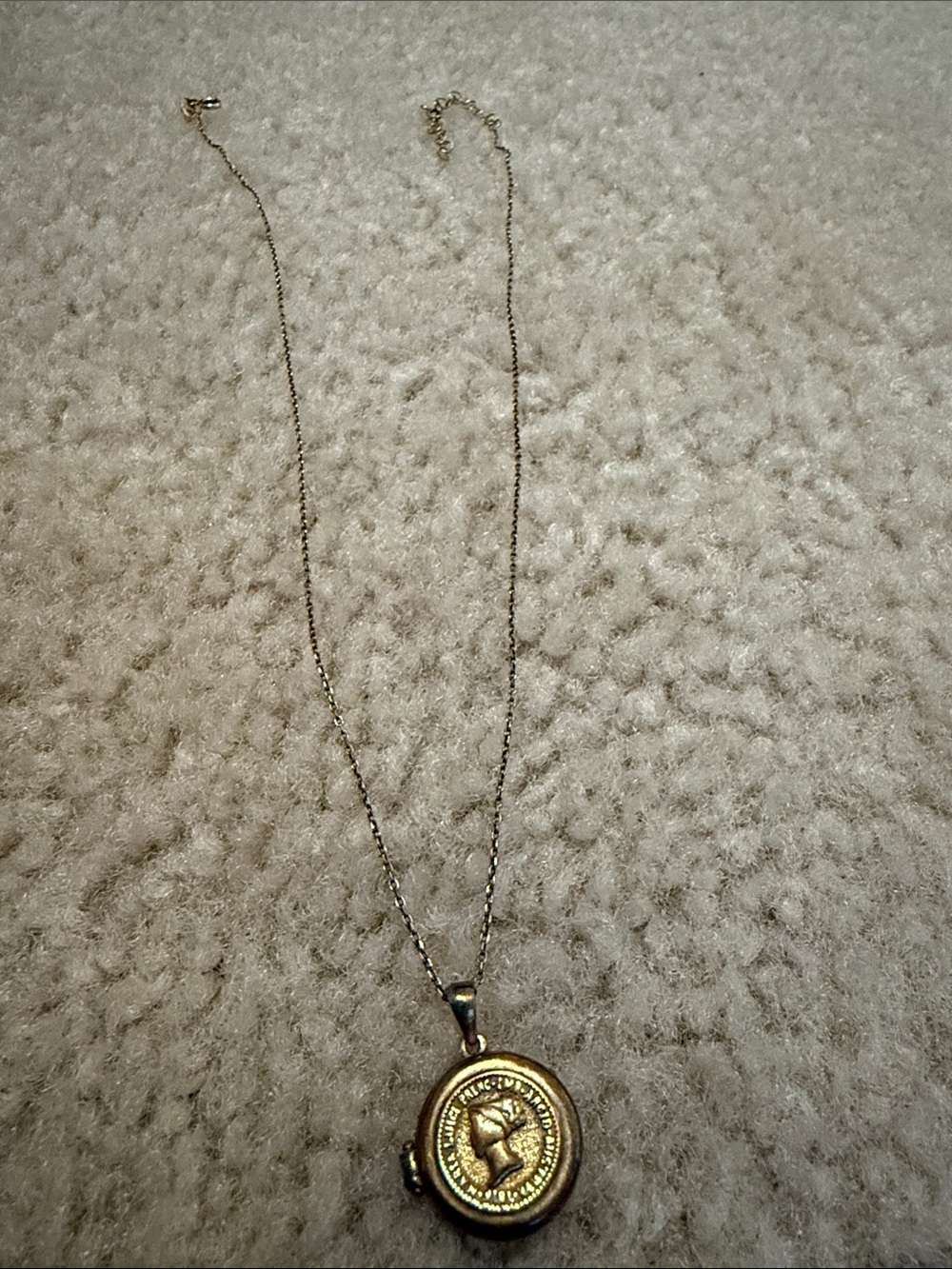 Gold Coin Locket Pendant Necklace for Women